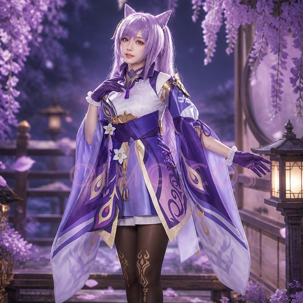 Anime Cosplay Jumpsuit - Kostium Cosplay Keqing z Genshin Impact,