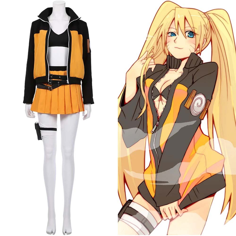 Anime Cosplay Simple - Anime Uzumaki cosplay kostium damski zestaw